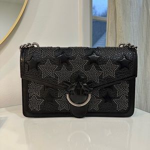 PINKO Love Starry Black Shoulder Bag with Studded Stars 🎸
